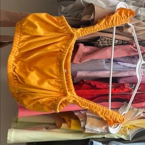 orange crop top